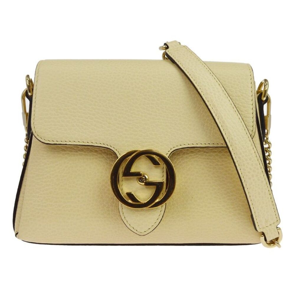 Gucci Interlocking Chain Leather Neutral Leather Shoulder Bag Bag
